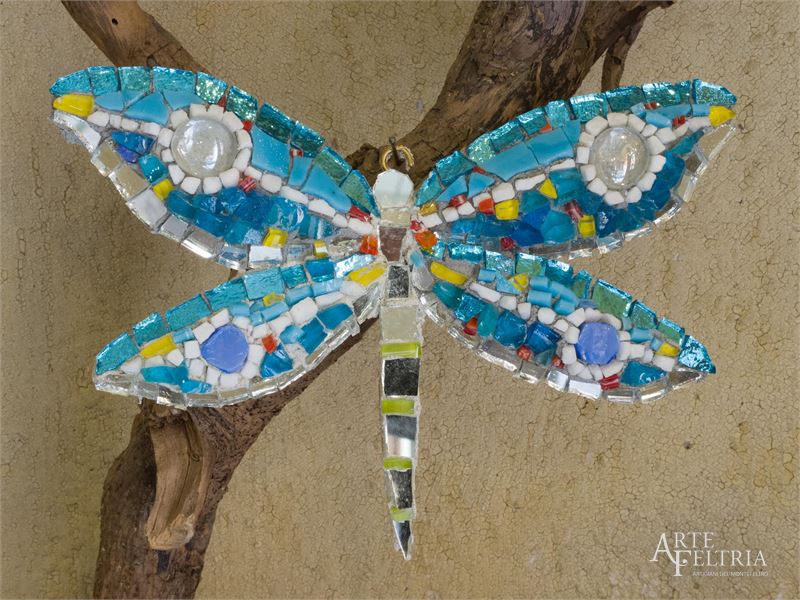 Libellula azzurra e blu