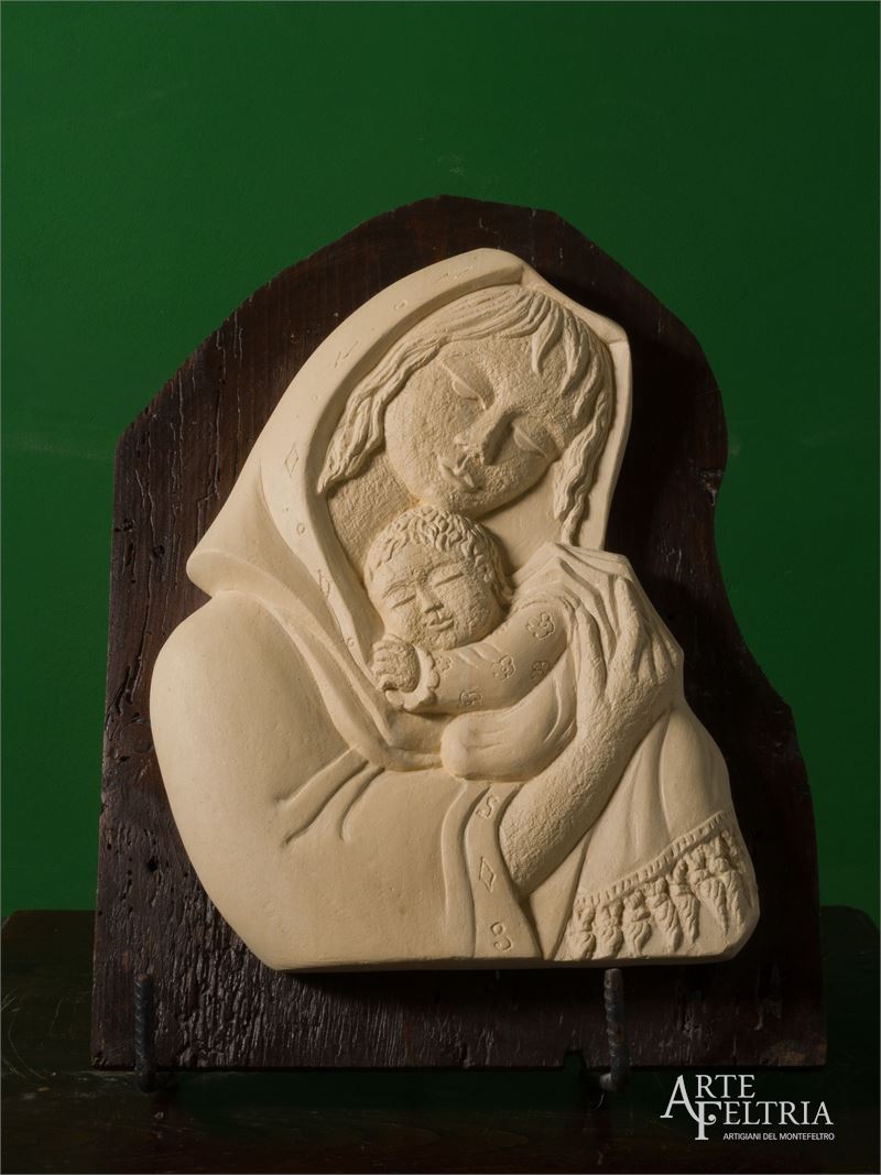 Madonna con Bambino |bassorilievo su supporto ligneo